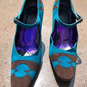 Fendi Womens Wedges Pumps Suede Size 38 8 EUC